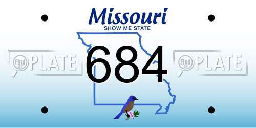684 Missouri License Plate