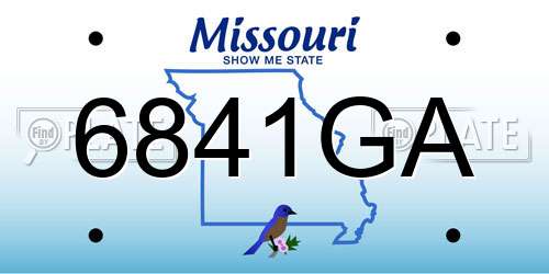 6841GA Missouri License Plate