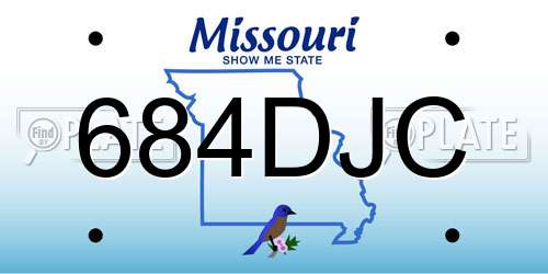 684DJC Missouri License Plate