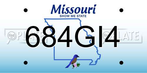 684GI4 Missouri License Plate