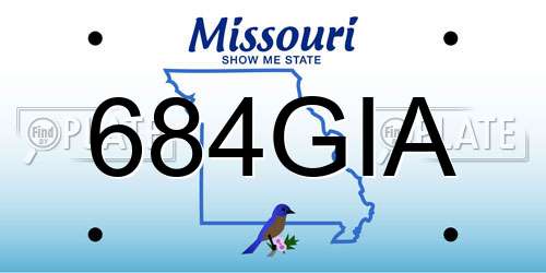 684GIA Missouri License Plate