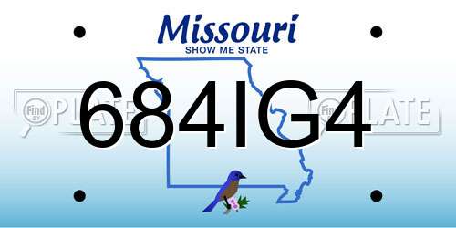 684IG4 Missouri License Plate