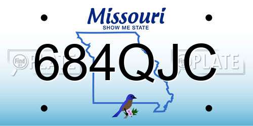 684QJC Missouri License Plate