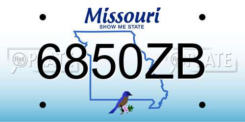 6850ZB Missouri License Plate