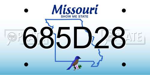 685D28 Missouri License Plate