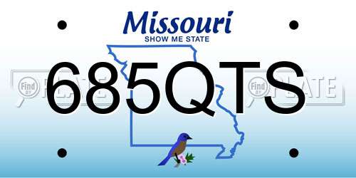 685QTS Missouri License Plate