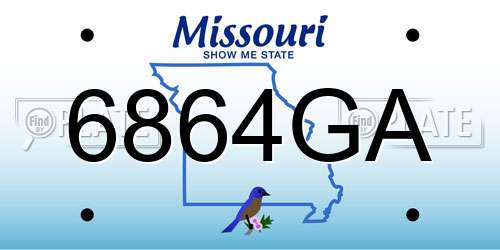 6864GA Missouri License Plate