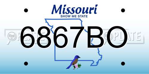 6867BO Missouri License Plate