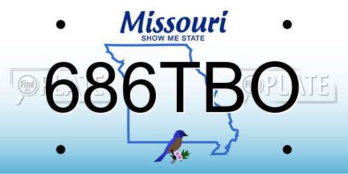 686TBO Missouri License Plate