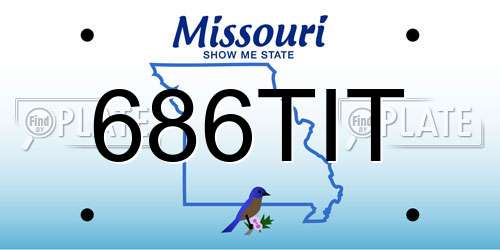686TIT Missouri License Plate