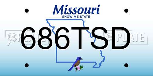 686TSD Missouri License Plate