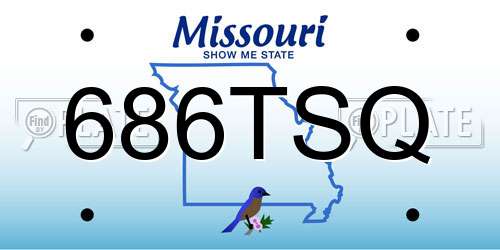 686TSQ Missouri License Plate