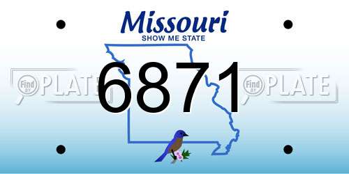 6871 Missouri License Plate