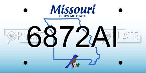 6872AI Missouri License Plate