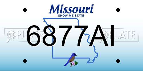 6877AI Missouri License Plate