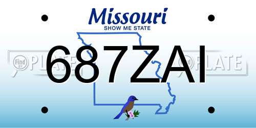 687ZAI Missouri License Plate