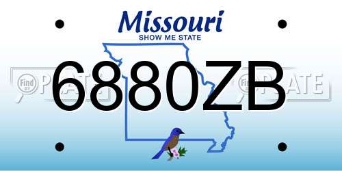 6880ZB Missouri License Plate