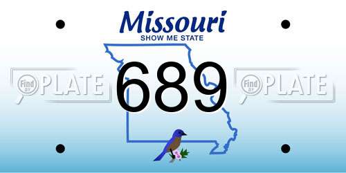 689 Missouri License Plate