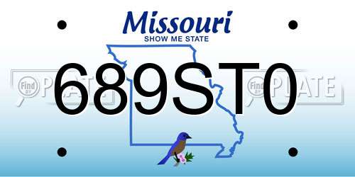 689ST0 Missouri License Plate