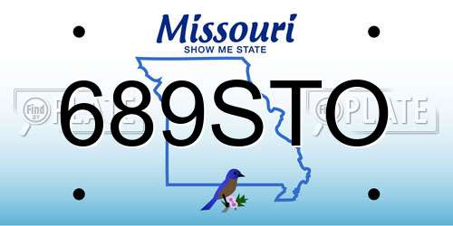 689STO Missouri License Plate