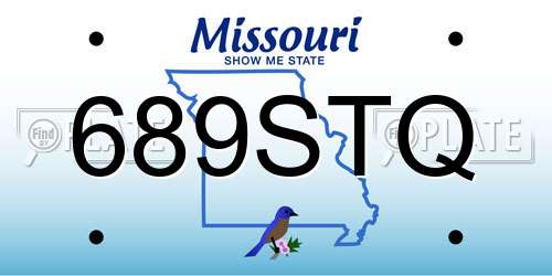 689STQ Missouri License Plate