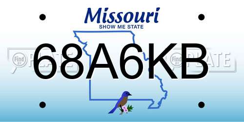 68A6KB Missouri License Plate