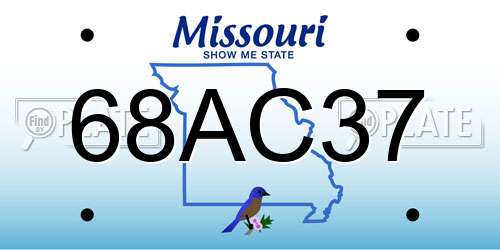68AC37 Missouri License Plate