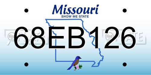 68EB126 Missouri License Plate