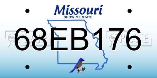68EB176 Missouri License Plate