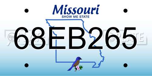 68EB265 Missouri License Plate