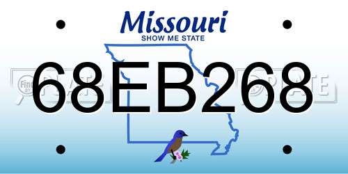 68EB268 Missouri License Plate