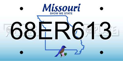 68ER613 Missouri License Plate