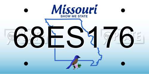 68ES176 Missouri License Plate