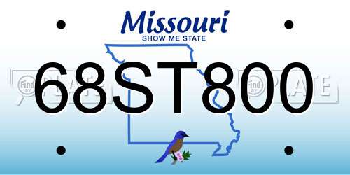 68ST800 Missouri License Plate