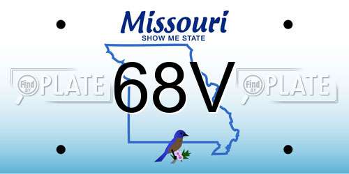 68V Missouri License Plate