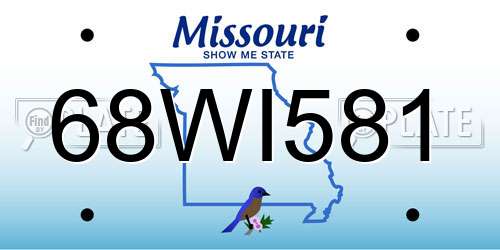 68WI581 Missouri License Plate