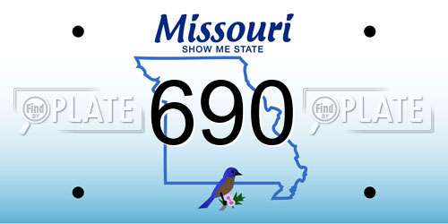 690 Missouri License Plate
