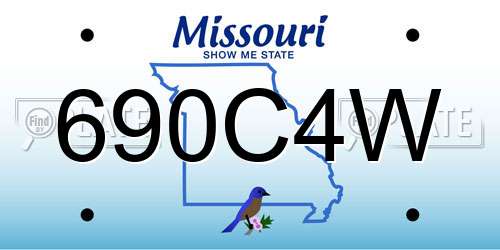 690C4W Missouri License Plate