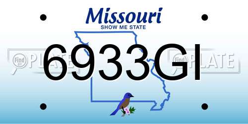 6933GI Missouri License Plate