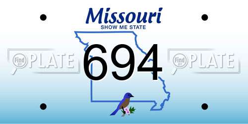 694 Missouri License Plate