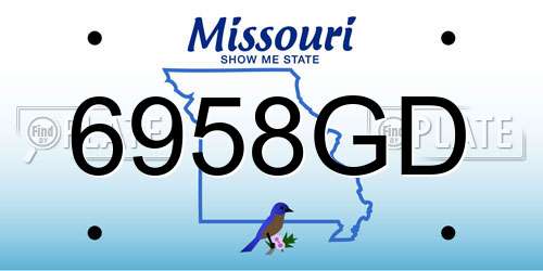 6958GD Missouri License Plate