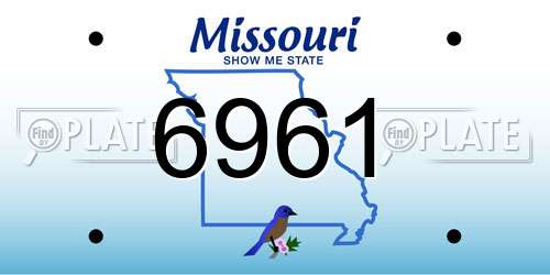 6961 Missouri License Plate