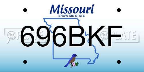 696BKF Missouri License Plate