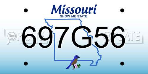 697G56 Missouri License Plate