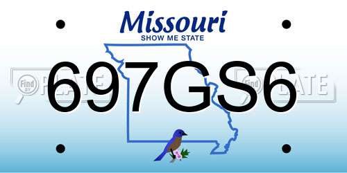 697GS6 Missouri License Plate