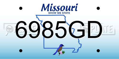 6985GD Missouri License Plate