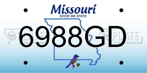 6988GD Missouri License Plate