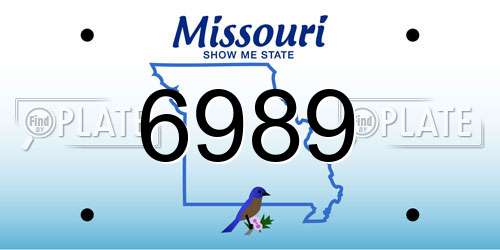 6989 Missouri License Plate