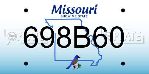 698B60 Missouri License Plate
