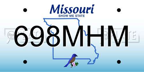 698MHM Missouri License Plate